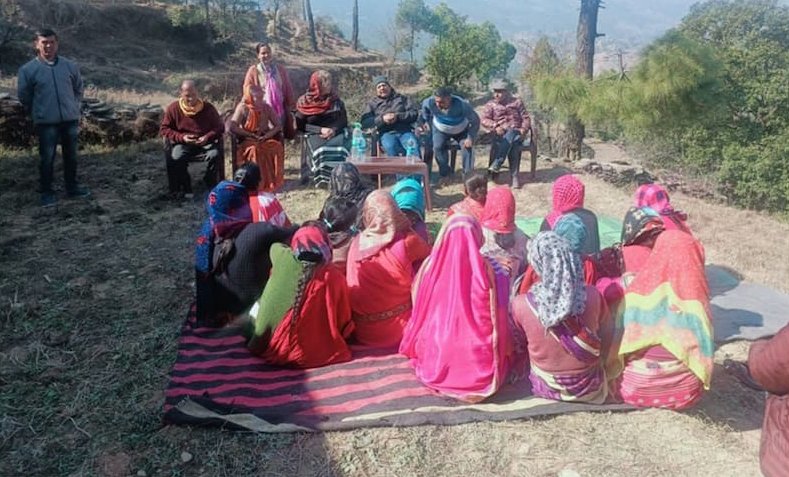 A community meeting on spring rejuvenation in the Himalayan region
